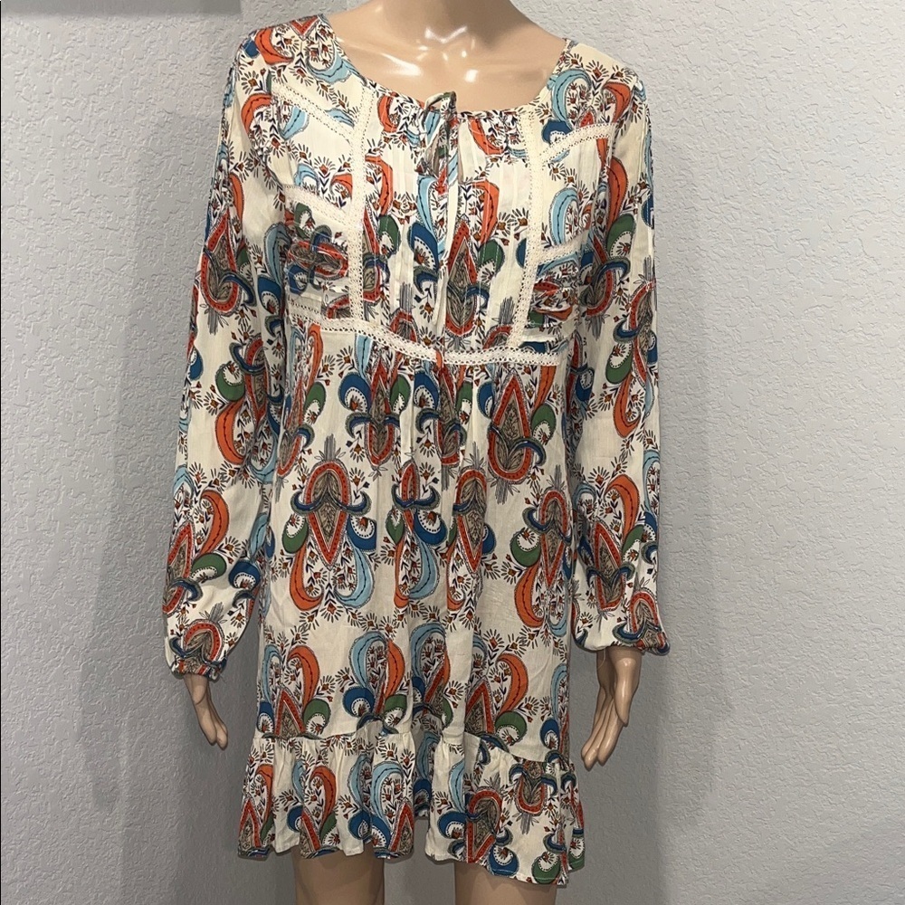 Vintage Hayden Paisley Print Long Sleeve Dress
